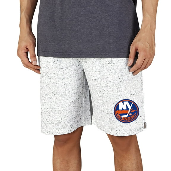 Men's Concepts Sport White/Charcoal New York Islanders Throttle Knit Jam Shorts