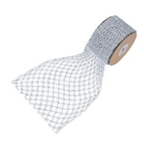 Yunhgft 1 Roll Glitter Wired Ribbon Home Decoration Stretchable Sparkling Trim Christmas Silver