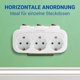 thumbnail image 4 of Adaptador de Enchufe Horizontal 3 Vías con Interruptores Individuales Sin Cable para Pared 3680W Blanco, 4 of 6