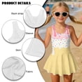 thumbnail image 6 of Xoenoiee Ice Cream Print Girls One Piece Swimsuits Hawaiian Skirted Bathing Suit for Kids Girls Summer Ruched Swim Dress Sleeveless Swimwear, 5-6 Years, 6 of 7
