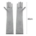 thumbnail image 5 of Opolski 1 Pair Women Gloves Hollow Out Mesh Rhinestone Elastic Women Mittens for Club Black, 5 of 8