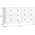 thumbnail image 2 of White Dresser with 6 Drawer Modern Large Storage Cabinet Chest of Drawers for Bedroom Living Room, 2 of 9