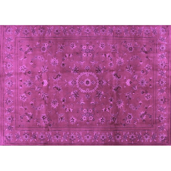 Ahgly Company Indoor Rectangle Persian Purple Traditional Area Rugs, 7' x 9'