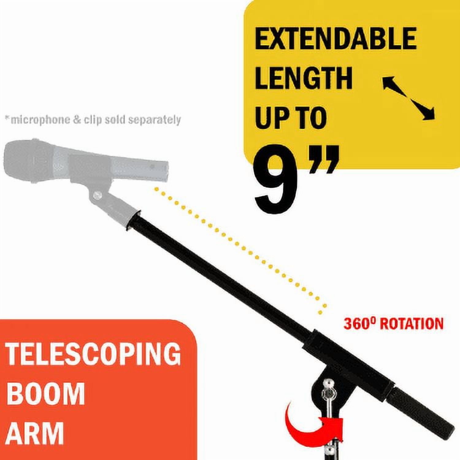 Stage Rocker Powered by Hamilton SR610121B Lo-Profile Mic Boom Stand - Black