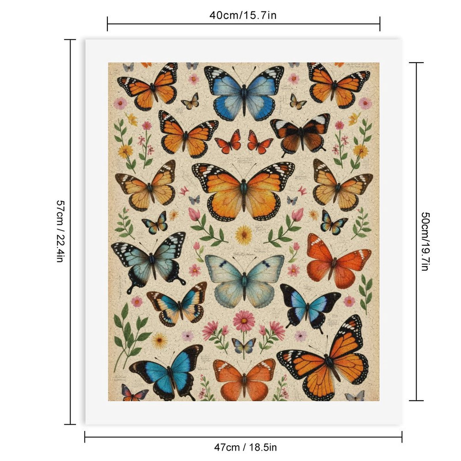 Paint By Numbers Kit for Adults Beginner - Butterfly Botanical Art Print DIY Canvas Painting Kits for Adults, Frameless Paint By Number for Adults for Home Wall Decor 16x20 Inch