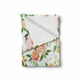 thumbnail image 2 of Floral Soft Flannel Fleece Throw Blanket, Flower Petals Blossoms Leaves and Bird Sitting Vintage Inspired Image, Cozy Plush for Indoor and Outdoor Use, 50" x 60", Coral Fern Green White, by Ambesonne, 2 of 6
