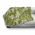 thumbnail image 3 of Floral Soft Flannel Fleece Throw Blanket, Flourishing Flower Pattern on Green Background Nature Illustration, Cozy Plush for Indoor and Outdoor Use, 70" x 90", Pale Green White, by Ambesonne, 3 of 6