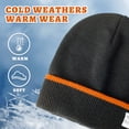 thumbnail image 2 of ZOWYA Knit Rib Cuff Beanie for Men and Women – Knit Hat Skull Ski Cap with Solid Color/Stripe, 2 of 5