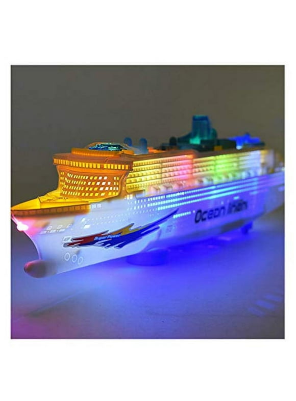 Wenini Kids Colorful Ocean Liner Cruise Ship Boat Electric Flashing LED Light Sound Toy,50x13x5 cm/19.7x5.1x2 in