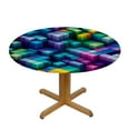 thumbnail image 3 of Nawypu  Rainbow Box Pattern Round Fitted Tablecloth Elastic Edge Waterproof Oil-Proof Table Cover Stain-Resistant Table Cloth Fits Round Tables, 3 of 7