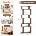 thumbnail image 3 of Gymax 2PCS 6-tier Storage Bookshelf Tall Display Shelf w/ Anti-toppling Kits Brown, 3 of 10