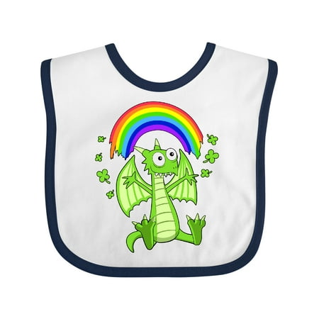 

Inktastic Lucky Dragon with Rainbow St. Patrick s Day Gift Baby Boy or Baby Girl Bib