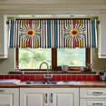 thumbnail image 3 of Yayeee Kitchen Curtains Tier Set of 2 Light Filtering 57"x36" Over Sink Window Panels, Geometric Stripes, 3 of 7