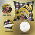 thumbnail image 3 of Sunflower Pillow Covers, Sunflower Decor Gnomes Pillow Covers 18x18 Set of 4, Sunflower Decorative Black Buffalo Plaid Gnomes Throw Pillow Covers for Couch Sofa Living Room Indoor Outdoor, 3 of 6
