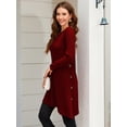 thumbnail image 3 of Chiclily Women's Tunic Sweater Dress Loose Fitting Winter Dress for Women, US Size Large in Wine Red, 3 of 6