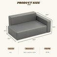 thumbnail image 3 of Pefilos 31" Dog Sofa Bed for Small and Medium Dogs, Modern Stylish Pet Sofa, Faux Leather Cat Couch Furniture, Gray, 3 of 7
