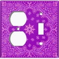 thumbnail image 4 of Metal Light Switch Plate Cover Violet Floral Bandana Paisley Tile Pattern TIL054, 4 of 13