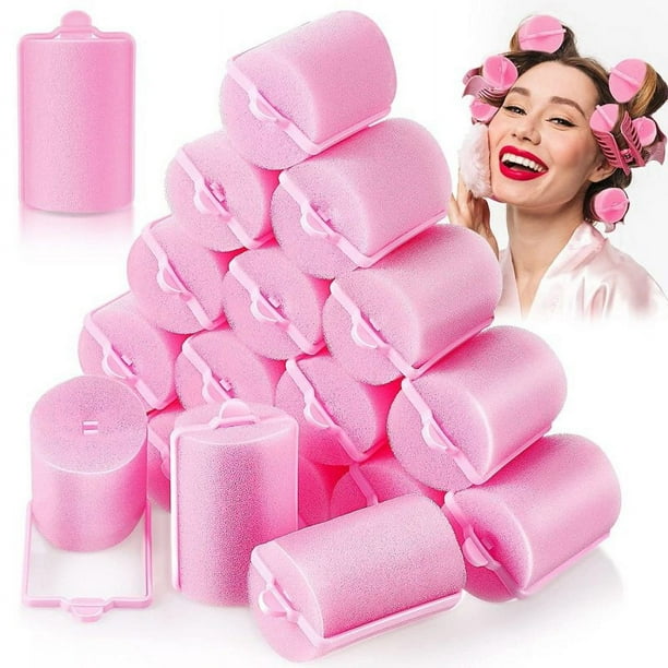24 Piezas Rulos de Esponja para el Cabello Rulos Grandes de Espuma Suave para Peinar el Cabello Rulos de Peluquería de Gran Tamaño de 30 mm para Mujeres y Niños