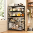 thumbnail image 6 of REIBII 5-Tier Shelving Unit Metal Storage Shelves With Side Rails & Hooks ,36"W x 12"D x 72"H, 6 of 7