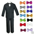 thumbnail image 2 of 6pc 13 Color Boy Black Formal Wedding Party Suits Tuxedo Set + Bow Tie All Sizes, 2 of 7