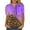 Purple, variant on Women's Turquoise & Leopard Print Patchwork Top - Short Sleeve Casual Blouse, Edgy for Streetwear & Nights