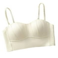 thumbnail image 2 of Qulqfy Push Up Women Bras Beige Padded Beauty Back Thin Straps Demi Bras T Shirt Bras for Women L, 2 of 4
