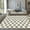 Checkered Beige & White, variant on Pentantan 5ft x 8ft Geometric Shag Area Rugs for Living Room, Moroccan Fluffy Bedroom Carpet, Dark Gray