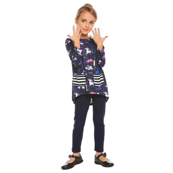 Arshiner Little Girls Outfits Cute Clothing Sets Long Sleeve 2pcs Pants Sets with Pockets