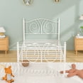 thumbnail image 3 of VECELO Twin Metal Bed Frame with Headboard and Footboard, Heavy Duty Slat Support Platform Frame for Bedroom, No Box Springs Needed, White, 3 of 7