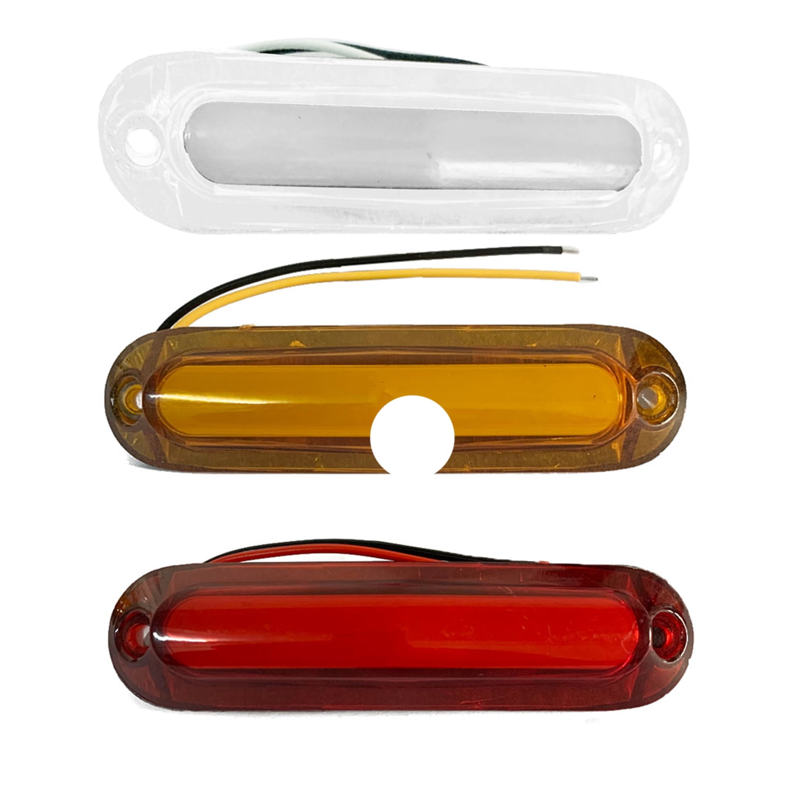 Huhudde 2x 6LED Trailer Truck Tail Light Stop Brake Turn Signal Tail Warning Lamp 12-24V