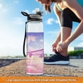 thumbnail image 6 of Aircraft Clouds Pink Airplane Sports Water Bottle Portable Travel Mug 32oz BPA Free Leak Proof Straw Transparent Tritan for Gym Yoga Cycling Camping, 6 of 7
