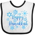 thumbnail image 3 of Inktastic Happy Hanukkah Blue Stars of David and Snowflakes Boys or Girls Baby Bib, 3 of 4
