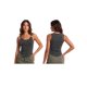 thumbnail image 3 of Camiseta sin mangas acanalada para mujer, elegante camisola sin mangas con tirantes de hebilla metálica y bajo curvado., 3 of 9