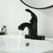 HOMELODY 4" Matte Black Bathroom Plastic Faucet Single Handle Vanity Lavatory Faucet