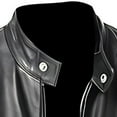 thumbnail image 7 of lcziwo Mens Stand Up Punk Leather Jacket Moto Coat Bikers Leather Blazer Long Sleeve Hoodless Faux Leather Outwear Jackets Weekly Deals,Black,S, 7 of 7