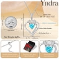 thumbnail image 6 of Yndra Heart Necklace for Women,S925 Sterling Silver March Aquamarine Birthstone Crown Pendant Necklace,Jewelry Gift for Her Wife Mom Girlfriend,Birthday Valentine’s Day Mother’s Day Gift, 6 of 11