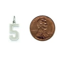 thumbnail image 2 of 14K White Gold Small Satin Number 5 Charm Pendant, 2 of 4
