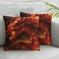 thumbnail image 3 of Shiartex Red Dragon Throw Pillow Covers Kids Boys Games Cushion Covers for Couch Sofa Flame Wild Animal Decorative Pillowcases Red Black Wildlife Outdoor Pillows Covers White, 3 of 5
