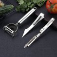 thumbnail image 2 of Juego de 3 piezas pelador de zanahorias, patatas, frutas y verduras de acero inoxidable, 2 of 3