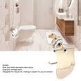 thumbnail image 4 of Toilet Paper Holder, Easy Cleaning Tissue Roll Hanger Corrosion Resistance Porcelain Decoration Vintage Style Exquisite Anti Fading  For Kitchen, 4 of 6