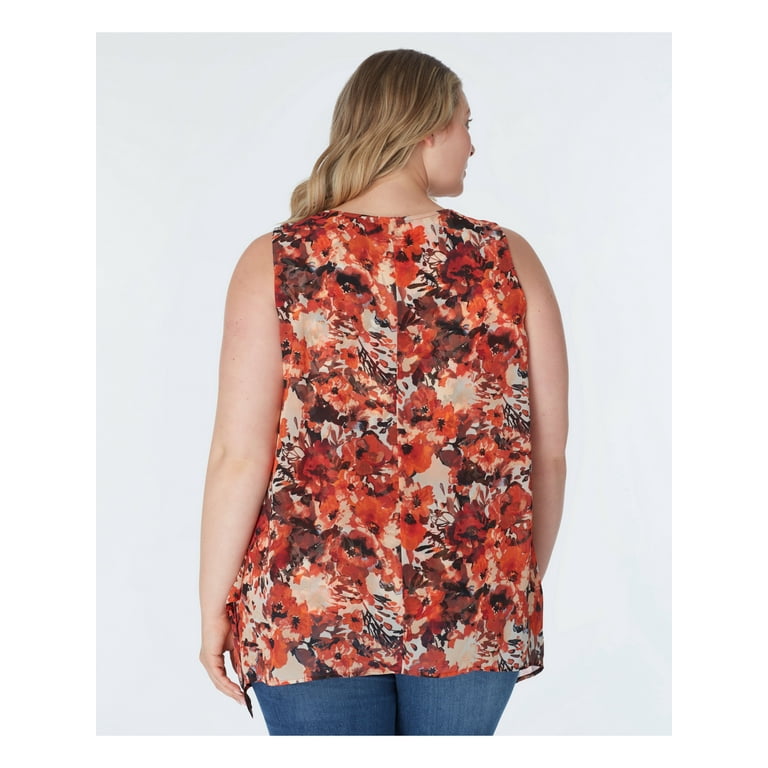 DressBarn Roz Ali Duster Sleeveless Layered Top with Lining