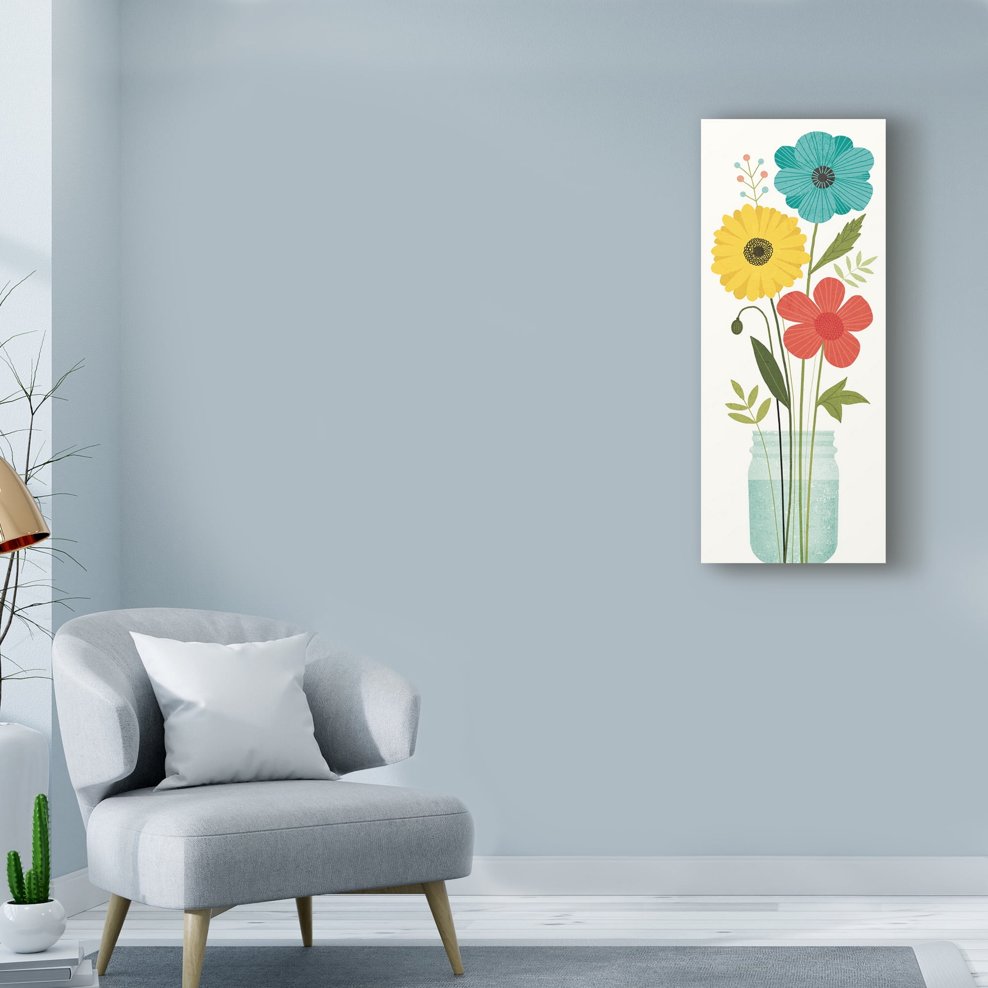 Trademark Fine Art 'Seaside Bouquet V Mason Jar no Word' Canvas Art by Michael Mullan