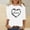 A957 White, variant on St. Patrick's Day Graphic Tee for Women LOVE Script Heart Shamrock Border Crewneck Long Sleeve Lightweight Soft Festive Holiday Celebration Top