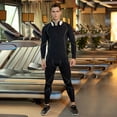 thumbnail image 5 of Men's Black Long-Sleeve Stretch Quick-Dry Sportswear for Fitness, Running, and Gym Workouts, 5 of 8