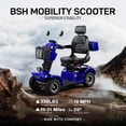thumbnail image 5 of QEEKA Mobility Scooter,4 Wheels Mobility Scooter for Adults Seniors, Electric Folding Wheelchair Device for Travel,3-Speed Travel Long,Blue, 5 of 11