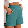 thumbnail image 4 of ANRABESS Womens Casual Shorts Elastic Paperbag Waist High Waisted Summer Loose Fit Beach Vacation Shorts with Pockets, 4 of 7