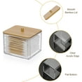thumbnail image 3 of Acrylic Q-Tip Holder with Bamboo Lid - Clear Q-Tips Dispenser Bathroom Containers Canister Cotton Swab Holder Bathroom Countertop Storage Organizer for Q-tip Cotton Swab, 3 of 9