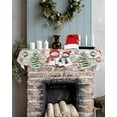 thumbnail image 5 of Vintage Snowman Christmas Fireplace Mantel Scarf Table Runner, Balls Xmas Botanical Tree Winter Garland Mantel Top Tablerunners Dresser Scarves Cover for Windows Party Living Room 90''x17'', 5 of 6