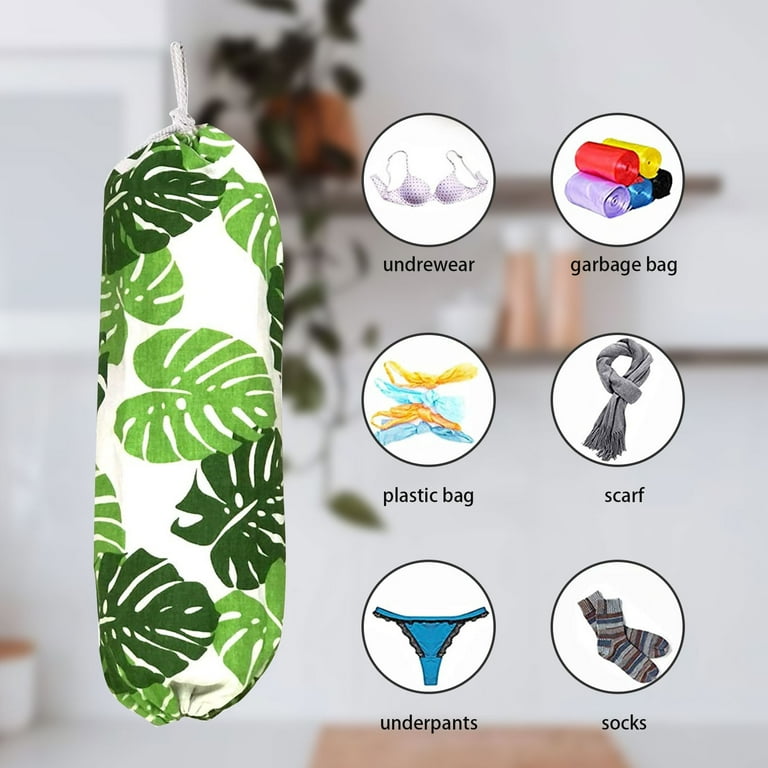 Plastic Bag Holder, Wall Mount Plastic Bag Organizer, Shopping Bags  Carrier, Washable Large Grocery Bag Storage Dispenser ​for Home Kitchen  Travelling, Free Adjustment with Drawstring, 22x9 