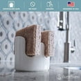 thumbnail image 1 of scarlettwares Double Sponge Holder Two Sponges Kitchen Sink Ceramic White, 1 of 5